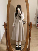 韩剧时尚西装马甲套装女秋季小香风高级感马甲衬衣长裙三件套