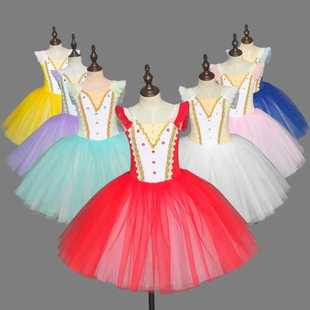 儿童芭蕾舞裙演出服小天鹅舞蹈tutu蓬蓬纱裙吊带女孩芭蕾表演服装