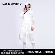 Lapargay纳帕佳秋季雪纺衬衫女长款设计感小众连帽长外套薄款