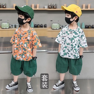 儿童套装男童夏装小童男孩帅气衣服，夏季5韩版洋气，中童两三四岁半2