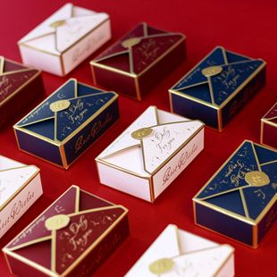 小喜糖盒桌糖信封式烫金创意欧式造型婚庆专用糖果盒空盒