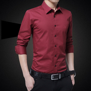 男士长袖衬衫夏季薄款商务，休闲衬衣青年韩版修身寸衫2023男装