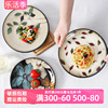 玉泉日式手绘创意陶瓷盘子菜盘家用餐具瓷器方盘，中式高级感餐盘