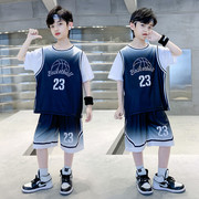 男童篮球服网眼速干套装短袖夏季球服中大儿童运动23号詹姆斯球衣