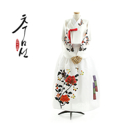 朝鲜族民族服装舞蹈练习传统上衣和印花裙子，大礼舞台韩服h-s11445