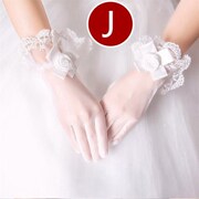 新娘婚礼白色婚纱手套蕾丝短款女礼仪结婚礼服手套红色春夏季薄款