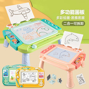 儿童磁性彩色画板二合一拼图绘画写字桌一键消除临摹学习科教玩具