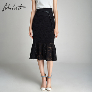 M.hiti锡瑅春季意大利设计修身蕾丝包臀半身裙H1Q653H
