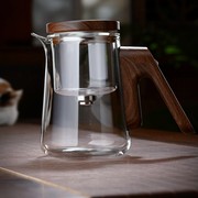 顶壶无杆磁吸茶壶耐热全玻璃，茶水分离过滤内胆，家用飘逸杯泡茶茶具