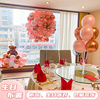 女孩18岁生日包厢布置餐厅氛围粉色背景墙装饰小熊热气球酒店包间