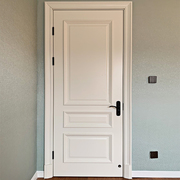 圣德科品牌白色美式卧室门，拼装木门室内套装门，实木烤漆门上门安装