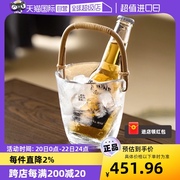 日本进口东洋佐佐木玻璃酒具套件小冰桶保温日式冰块桶家用手工