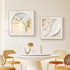 奶油风餐厅装饰画现代简约抽象海浪客厅挂画餐桌，饭厅背景墙面壁画