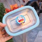 便携卡通便当盒长方不锈钢饭盒儿童餐盒学生水果保鲜盒食品级带盖
