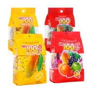 马来西亚进口零食lot100%百分百什果芒果软糖qq，水果汁喜糖果大包