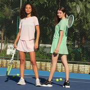 网球服女套装2023夏运动(夏运动)速干跑步户外女子透气大女童短袖裙裤