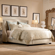 美式乡村风格实木1.8m双人床软包床新古典后现代公主床时尚布艺床
