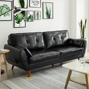美家双人座组合客厅三人，位整装现代简约北欧日式小户型皮艺沙发
