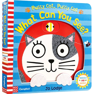 英文原版3-6岁小猫咪，你能看见什么 Pussy Cat  What Can You See? 低幼启蒙 儿童认知 儿童文学 纸板书