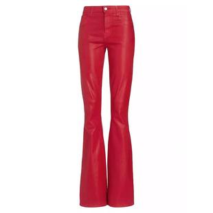 l'agencemarty红色皮裤，阔腿休闲裤美国女子2024