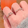 心动预警粉锆爱心戒指，轻奢设计小众时尚，个性指环学生叠戴食指戒