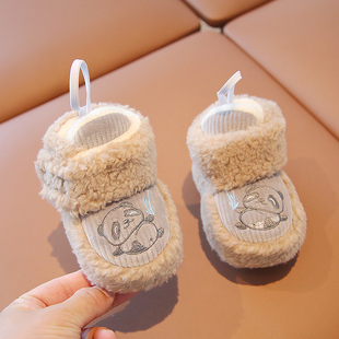 新生婴儿鞋子冬季0-3-6-8-12月婴幼儿，棉鞋加绒保暖鞋，宝宝学步鞋女