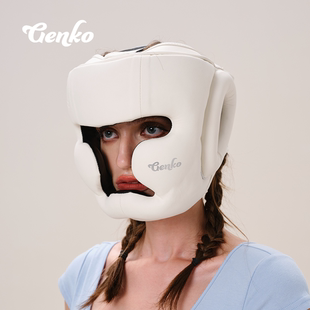 genko拳击头盔全封闭护下颌，散打护头套泰拳，猴脸成人搏击训练护具