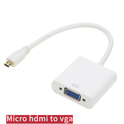 micro hdmi转vga线转换器投影仪显示器转接头联想微型HDMI to vga