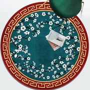 新中式圆形客厅地毯时尚国风潮流茶几毯茶艺禅道瑜伽古韵圆形地垫