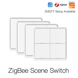 zigbee涂鸦智能家居情景开关app定时4键无线随意贴场景智能开关