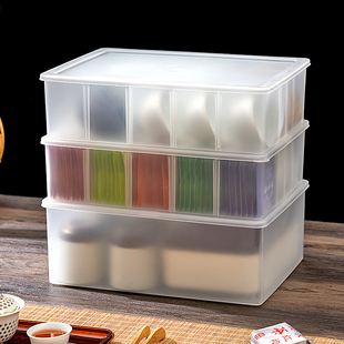 透明分格盒茶具收纳盒防尘桌面，装放茶叶置物架，茶包功夫茶杯整理箱