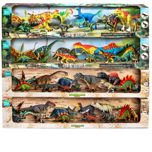 郝明正版恐龙玩具儿童，礼物仿真动物侏罗纪，乐园套盒装关节可动模型