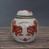 清乾隆粉彩狮子纹茶叶罐，家居日用品仿古装饰瓷器摆件古董古玩收藏