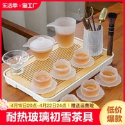 耐热玻璃茶具套装日式功夫茶杯家用盖碗办公室泡茶器茶道现代三才