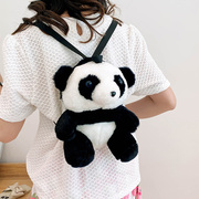 儿童包包女秋冬可爱毛绒小熊猫公仔可爱双肩小背包外出挎包潮