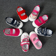 童鞋2024儿童帆布鞋浅口单鞋松紧，碎花朵方口女童鞋幼儿园室内小童