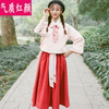 古风汉服女秋冬装中国风汉元素学生装年轻款少女日常可穿毛呢套装