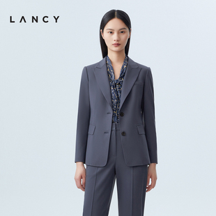 LANCY/朗姿春季羊毛西装外套通勤正装职业高级修身简约西服女