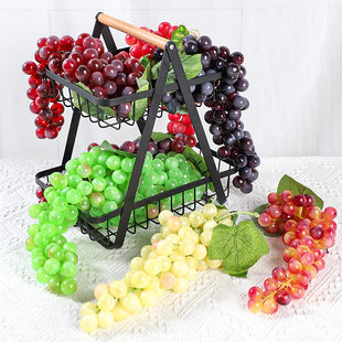 仿真葡萄串塑料提子，假水果模型道具绿色植物，室内装饰挂件阳光葡萄