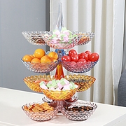 果盘零食客厅茶几网红创意时尚塑料多层水果盘家用高档糖果盘