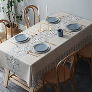 桌布防水防油防烫免洗长方形，餐桌台布中式茶几布网，红pvc桌垫家用