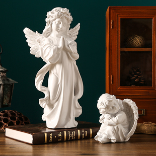 复古欧式小天使摆件，客厅书房桌面装饰品