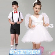 六一节男女童演出服小天使，表演服装公主翅膀，蓬蓬裙幼儿童合唱纱裙