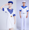 成人海军水手演出服女连衣裙，舞台合唱军装女兵，舞蹈学院风白色套装