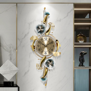 新中式创意钟表挂钟客厅装饰时钟，餐厅装饰家用挂表个性时尚钟饰