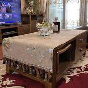 高档奢华茶几桌布欧式客厅书桌，桌布长方形家用床头柜电视冰箱盖布