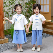 男童汉服女童唐装夏季儿童国风短袖宝宝夏装中式六一民族演出服装