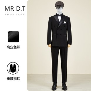 DT先生双排扣西装塔士多高端结婚礼服新郎主持艺考西服套装男婚礼