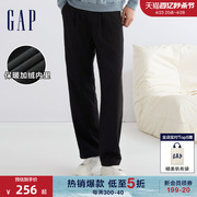 Gap男装冬季商务宽松廓形休闲裤时尚加绒柔软舒适通勤长裤840886