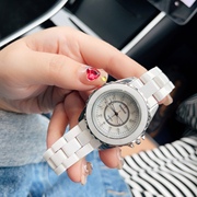 2023j12黑白陶瓷，刘雯同款水钻石英女士手表，百搭大表盘腕表